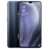 Oppo Reno Z with a black back casing and triple camera setup, displayed alongside abstract art in the background