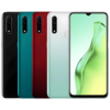 Oppo A31 in Mystery Black, Fantasy White,Lake Green, Passion Red. displayed from the back showing their camera modules.